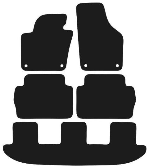 Dywaniki Ciemny brąz do VW Sharan II 7 os. (2010-2022) Design