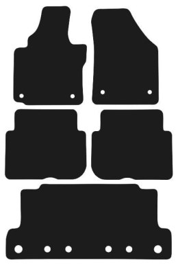 Dywaniki Ciemny brąz do VW Touran I Lift 7 os. (2010-2015) Design