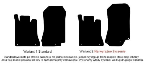 Dywaniki Ciemny brąz do Mercedes SL R129 (1989-2001) Design Przód